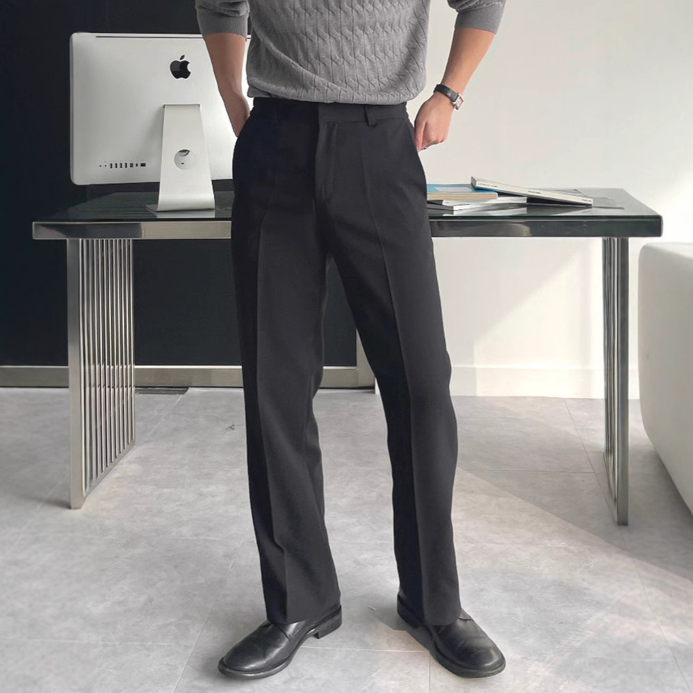 Calças de Terno Masculinas Pre - Mens Fashion Dark Grey Pants avaliação e preço