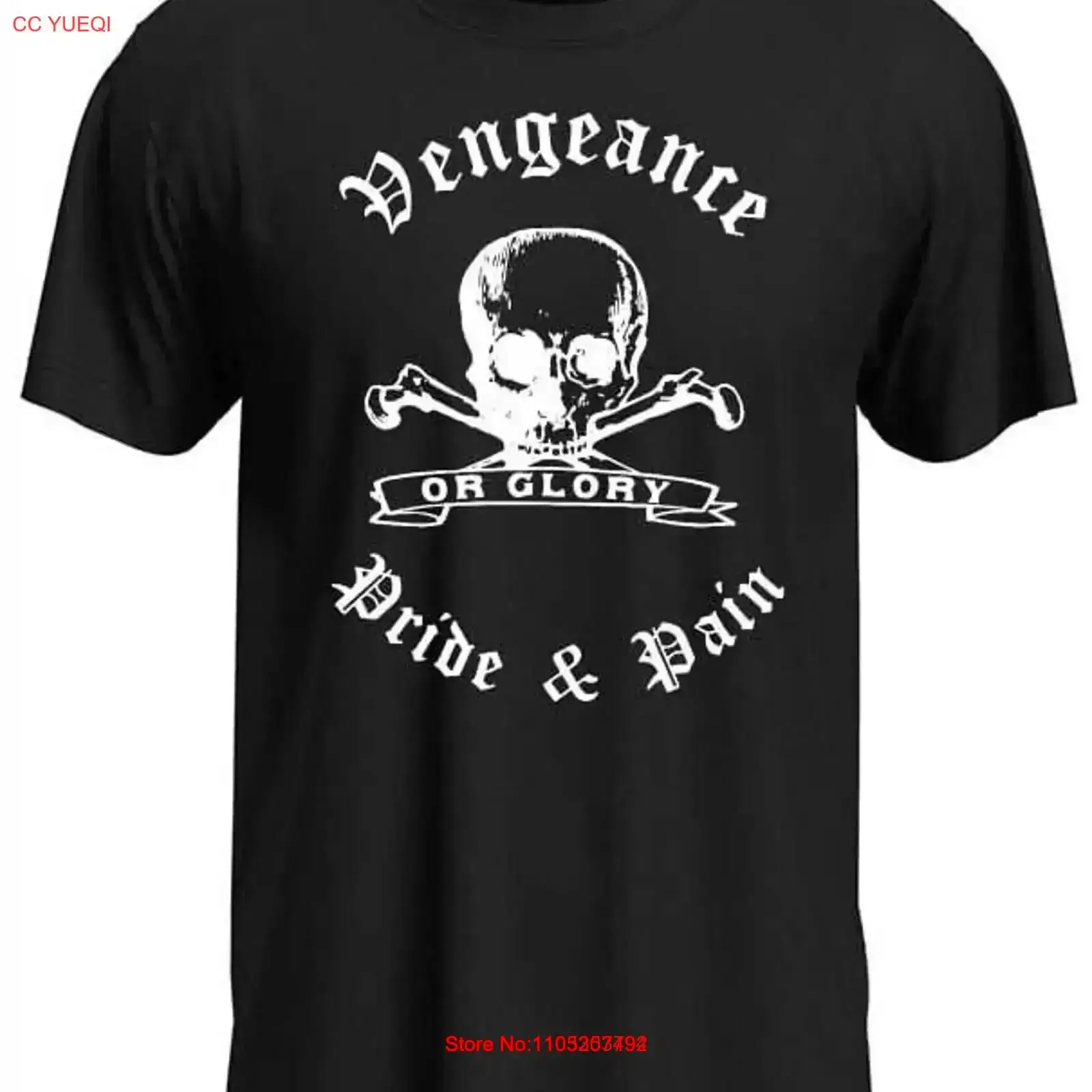 Xl Men'S Fashion - Camiseta Preta Vengeance Pride and Pain