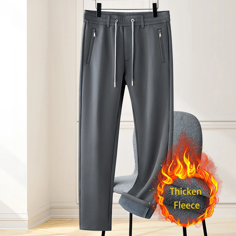 Calças de suor masculinas lã o - Mens Fashion Dark Grey Pants avaliação e preço