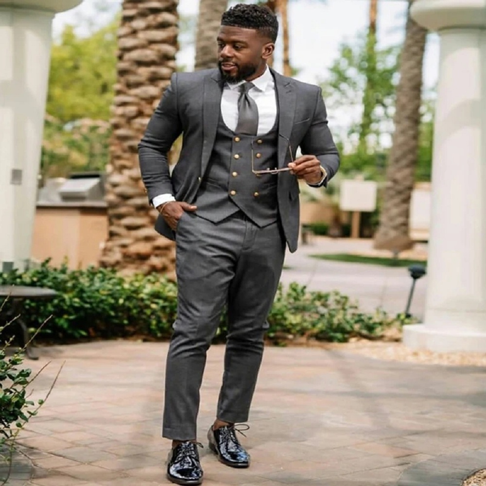 Ternos de casamento masculinos - Mens Fashion Dark Grey Pants avaliação e preço