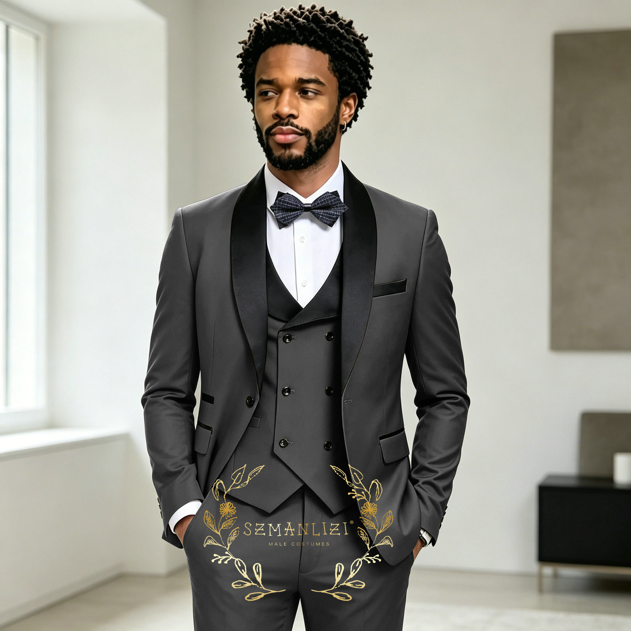 Ternos de casamento cinza escu - Mens Fashion Dark Grey Pants avaliação e preço