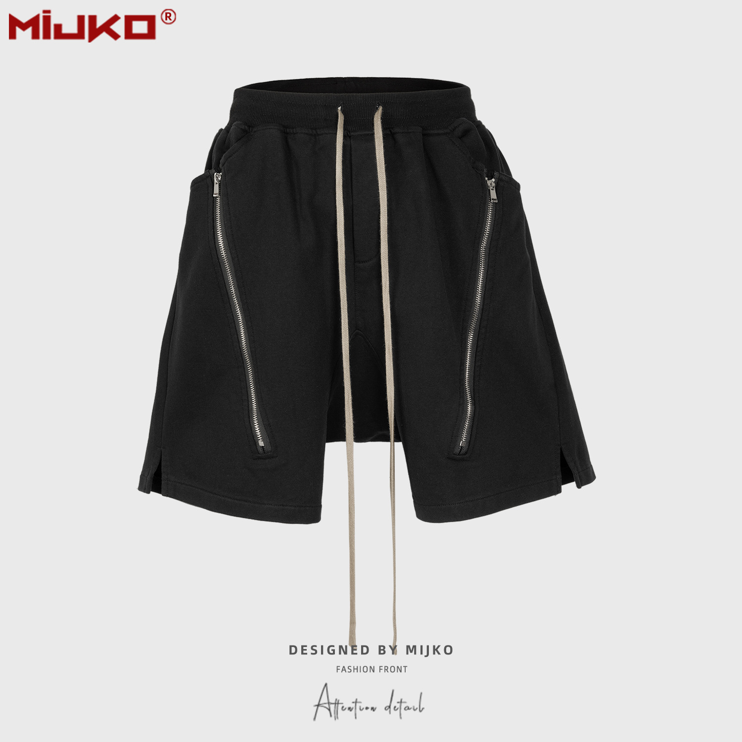 MIJKO Shorts pretos cinza escu - Mens Fashion Dark Grey Pants avaliação e preço