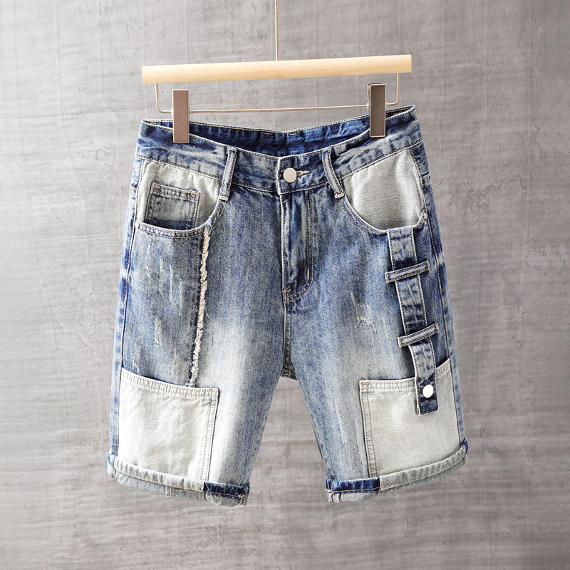 Xl Men'S Fashion - Calças de brim curtas masculinas com