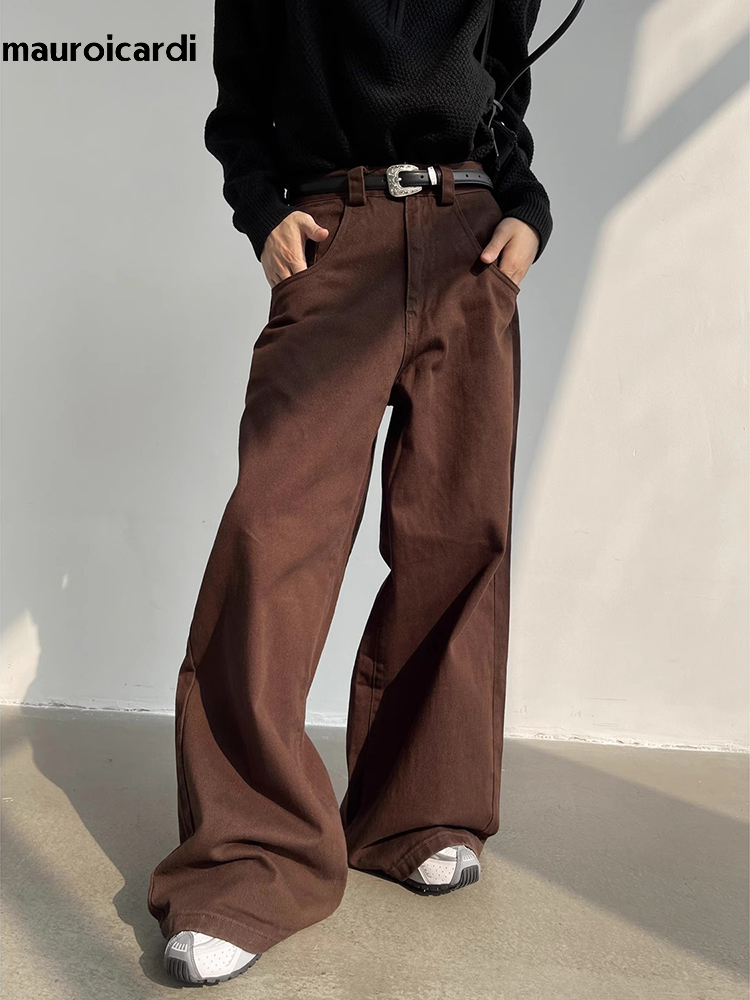 Mauroicardi outono cinza flowy - Mens Fashion Dark Grey Pants avaliação e preço