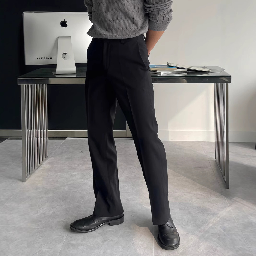 Calças de Terno Masculinas Pre - Mens Fashion Dark Grey Pants avaliação e preço