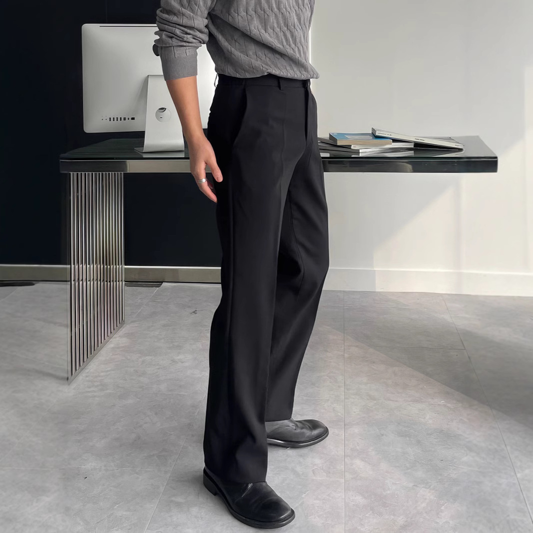 Calças de Terno Masculinas Pre - Mens Fashion Dark Grey Pants avaliação e preço