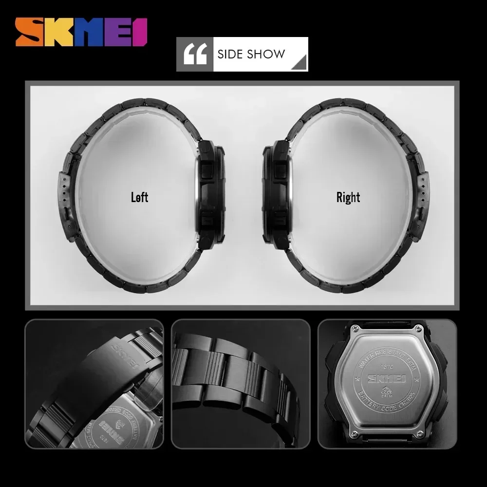 Skmei 1370 luxo aço completo n - Men'S Fashion Zone avaliação e preço