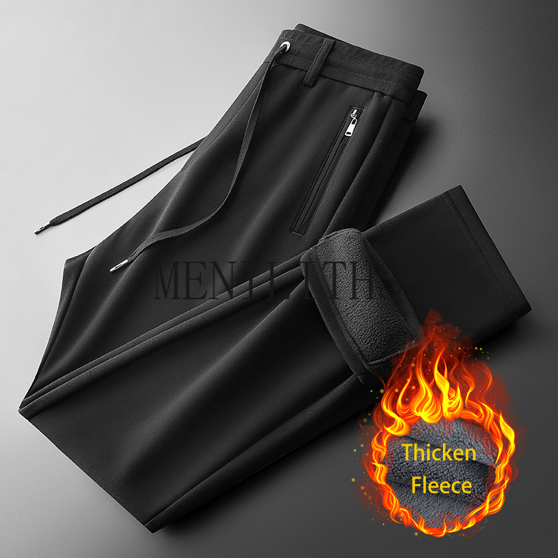 Calças de suor masculinas lã o - Mens Fashion Dark Grey Pants avaliação e preço