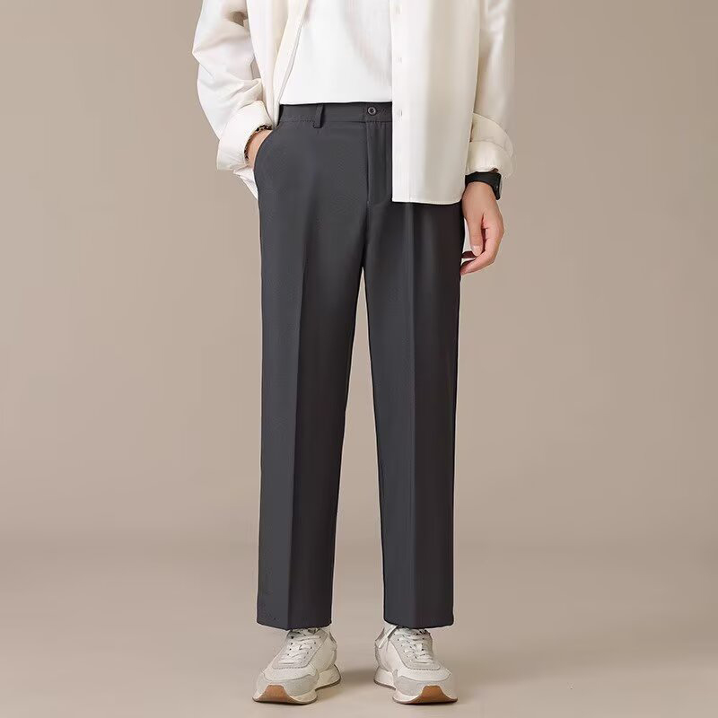 Comprimento do tornozelo mascu - Mens Fashion Dark Grey Pants avaliação e preço