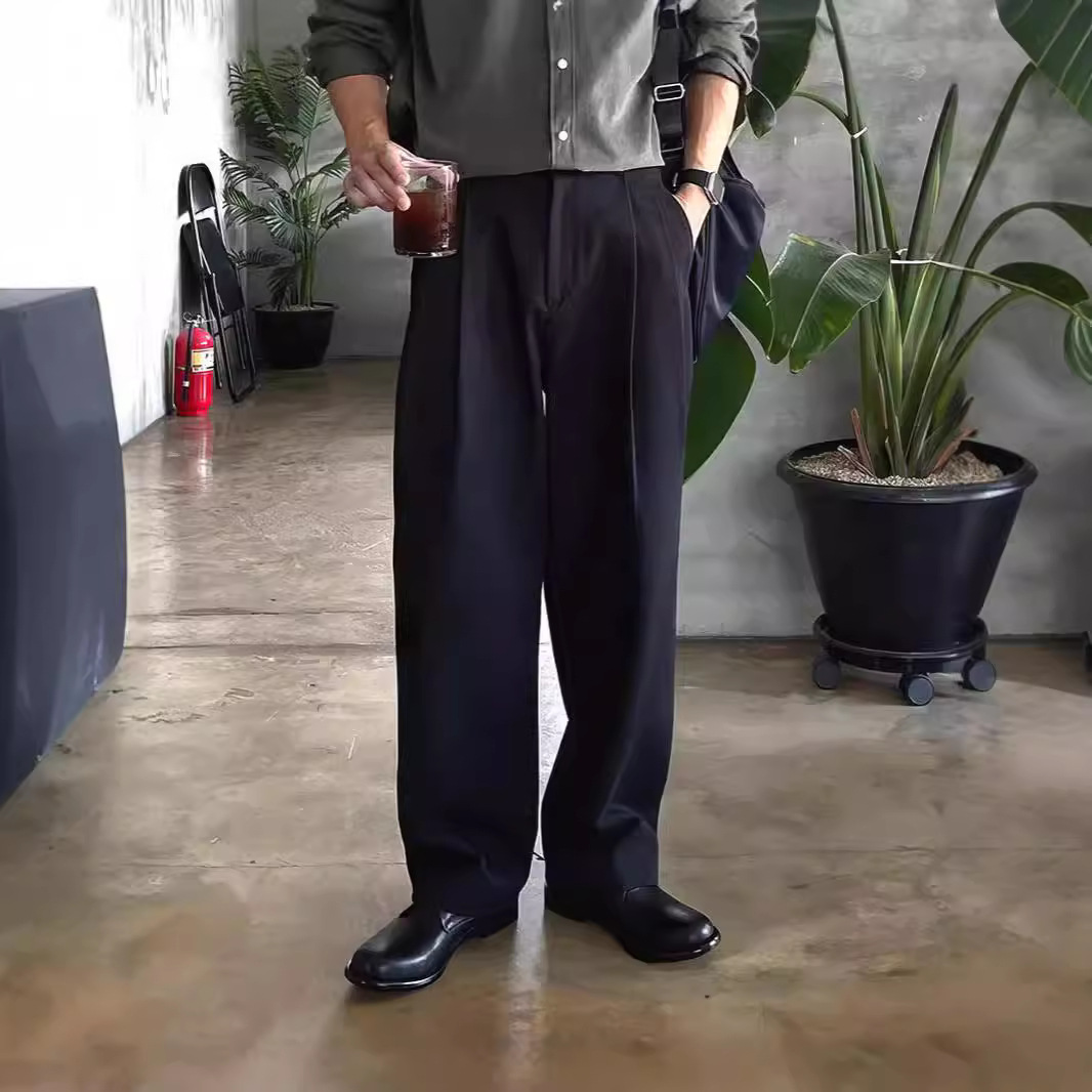 Calças de Terno Masculinas em  - Mens Fashion Dark Grey Pants avaliação e preço