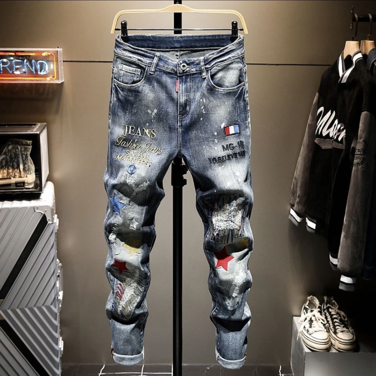 High-end indústria pesada amer - Men'S Fashion Jeans 2025 avaliação e preço