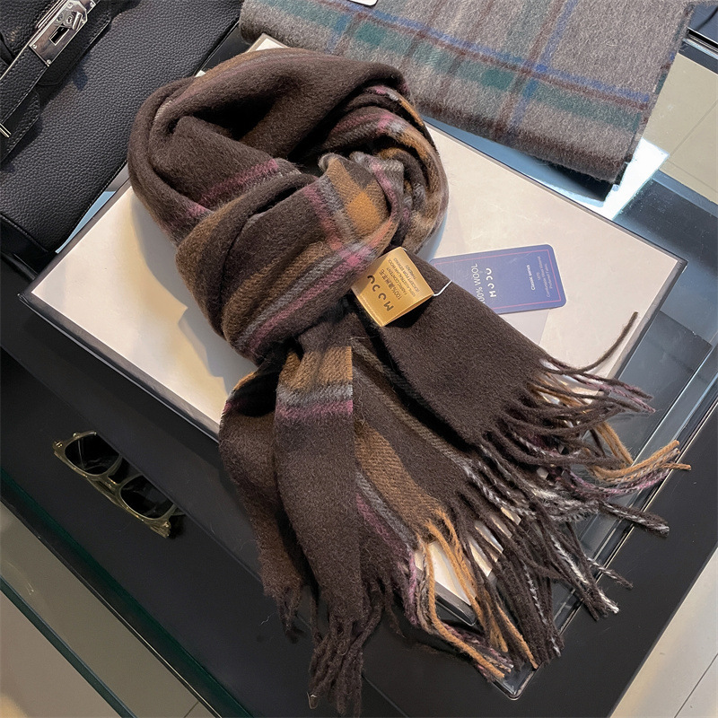Alta qualidade pura 100% lã ca - Men Scarf Wool avaliação e preço