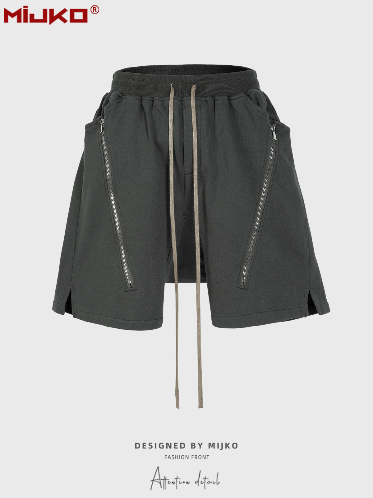 MIJKO Shorts pretos cinza escu - Mens Fashion Dark Grey Pants avaliação e preço