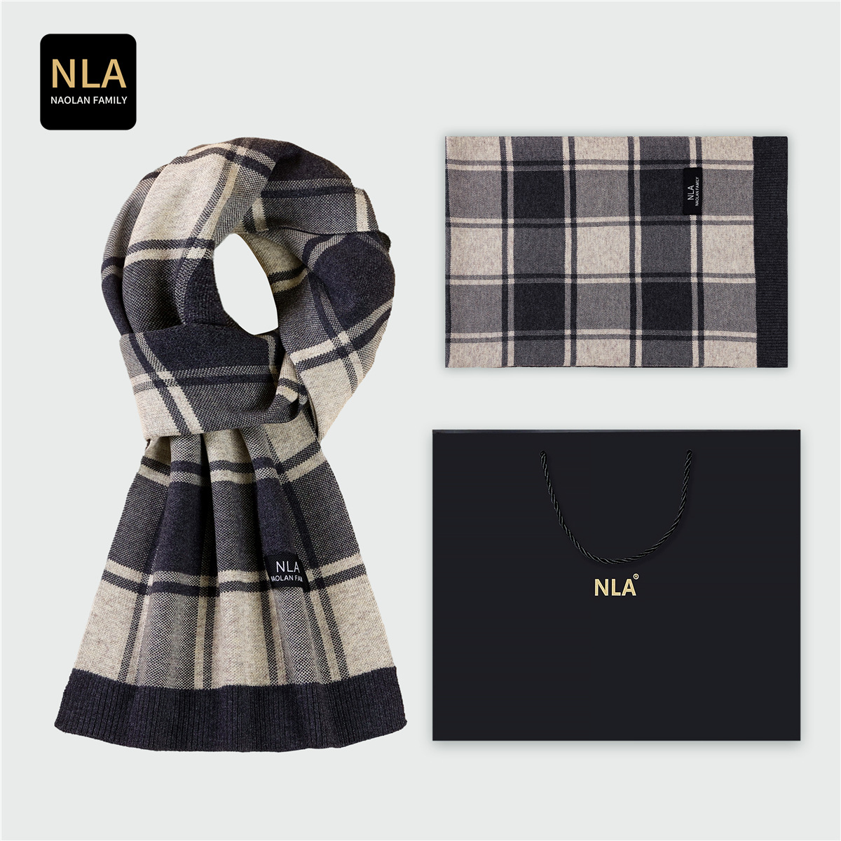 Caixa de presente cachecol de  - Men Scarf Wool avaliação e preço