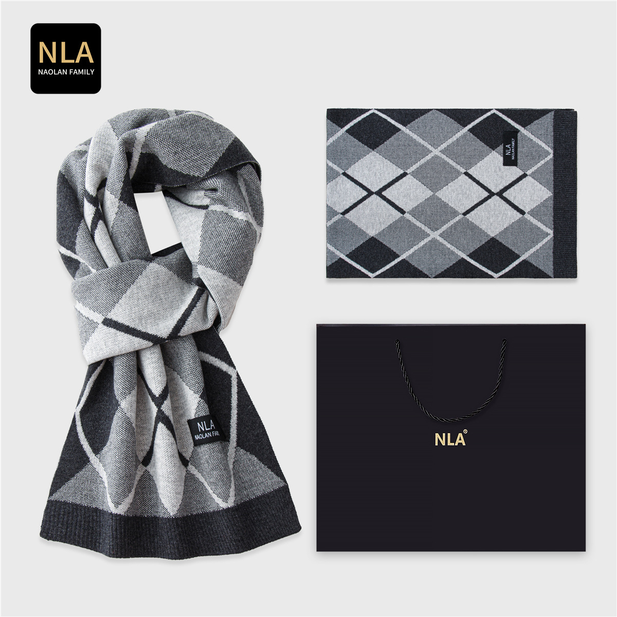 Caixa de presente cachecol de  - Men Scarf Wool avaliação e preço