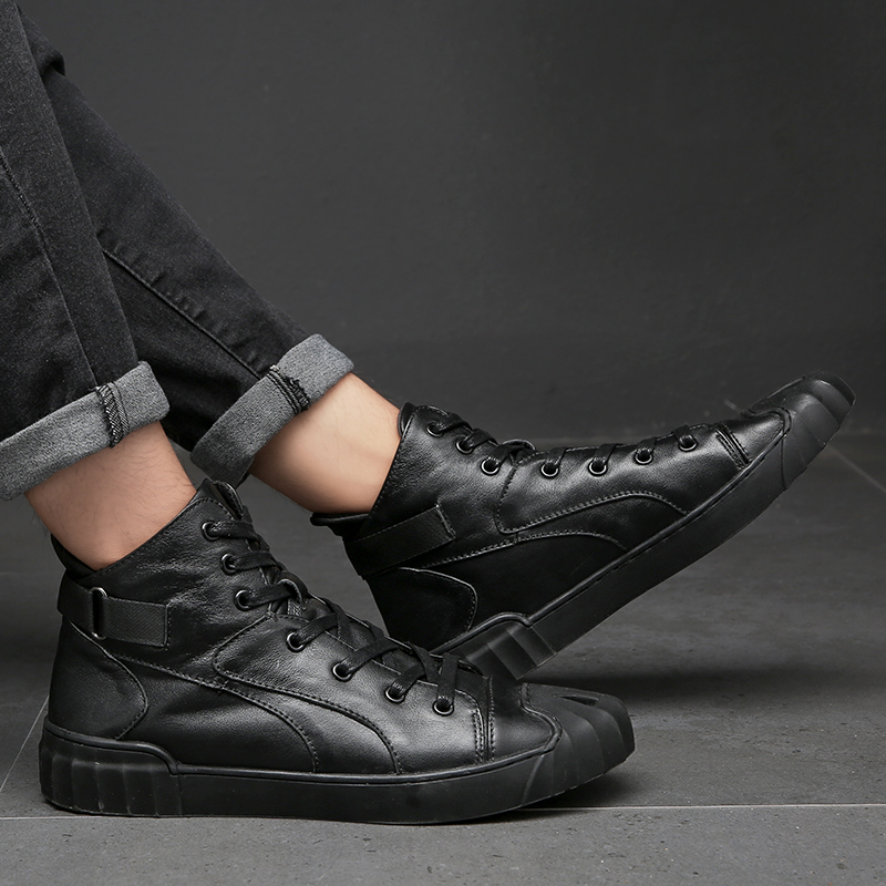 Botas Curtas Casuais de Couro  - Men'S Fashion Loafers avaliação e preço