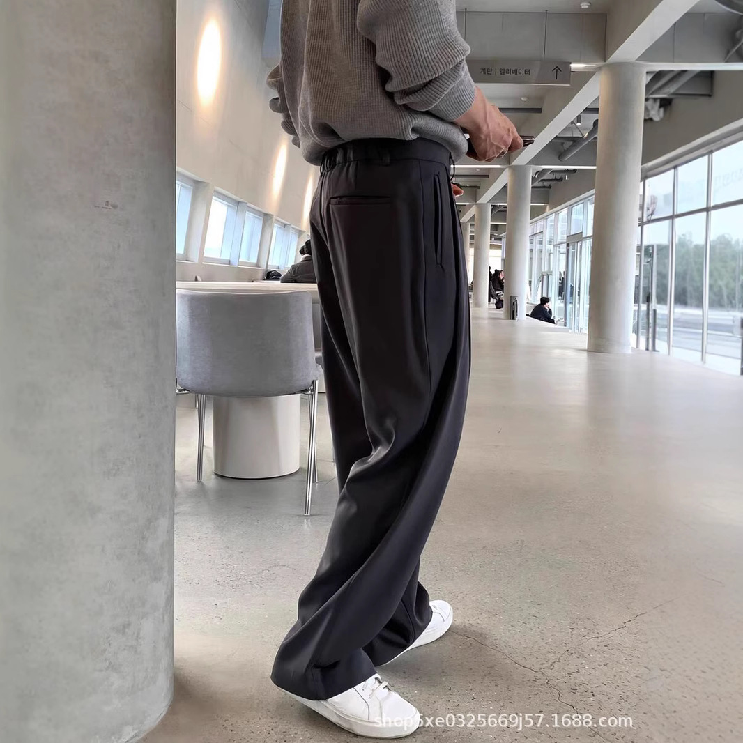Calças de Terno Masculinas Est - Mens Fashion Dark Grey Pants avaliação e preço
