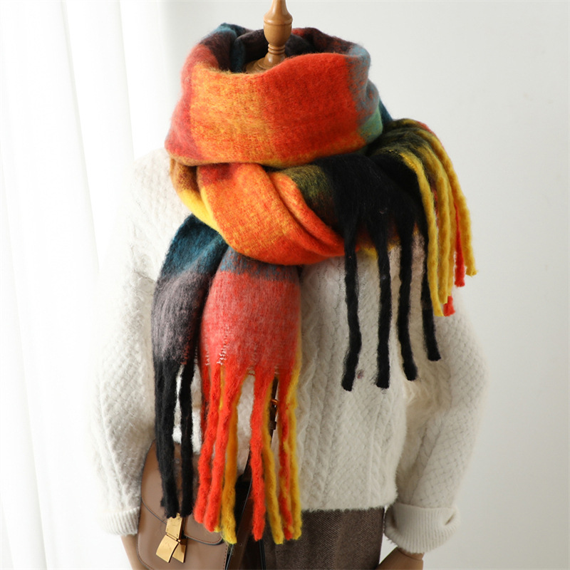 Novo Cachecol Xadrez de Outono - Men Scarf Wool avaliação e preço
