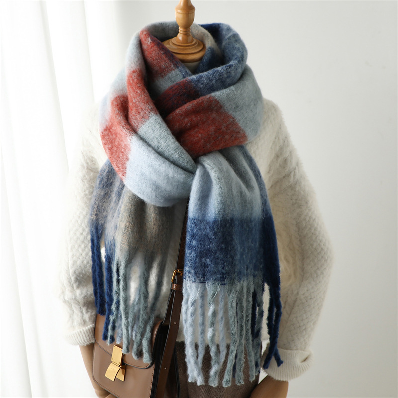 Novo Cachecol Xadrez de Outono - Men Scarf Wool avaliação e preço
