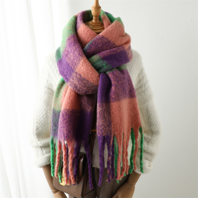 Novo Cachecol Xadrez de Outono - Men Scarf Wool avaliação e preço